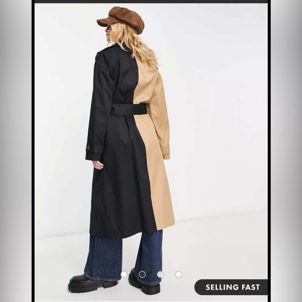 ASOS design half and half trench coat in black - Picture 2 of 5
